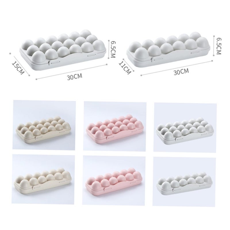 Khaki Stackable Plastic Egg Storage Containers With Anti Collision Holders For Refrigerator Organization - Image 3