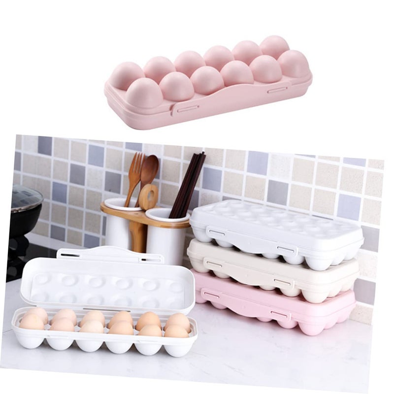 Khaki Stackable Plastic Egg Storage Containers With Anti Collision Holders For Refrigerator Organization - Image 5