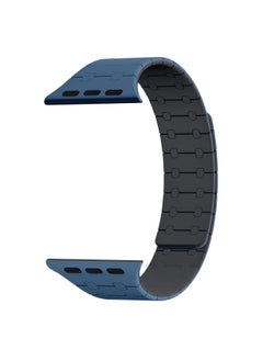 Generic Color-Block Silicone Apple Watch Band Magnetic Suction Compatible With IWatch8/9 Fashionable Strap For Apple Watch S8/9-Color:38/40/41mm Cloud Gray Blue  - Image 3