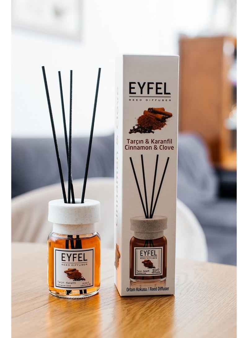 EYFEL EYFEL Cinnamon Clove Reed Diffuser, 120ml | Premium Home Fragrance with Warm & Spicy Scent | Long-Lasting Aroma for Home & Office  - Image 2