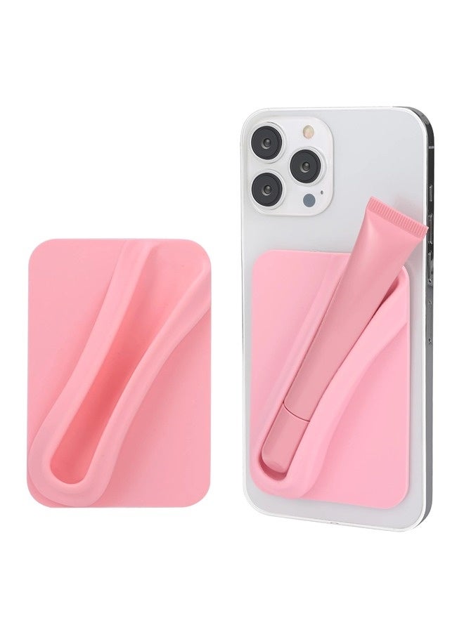ShebSheb Silicone Lip Holder for Cell Phone Lipstick Lip Glaze Phone Case Back Stick On Holder for Most Phone Models  - Image 1