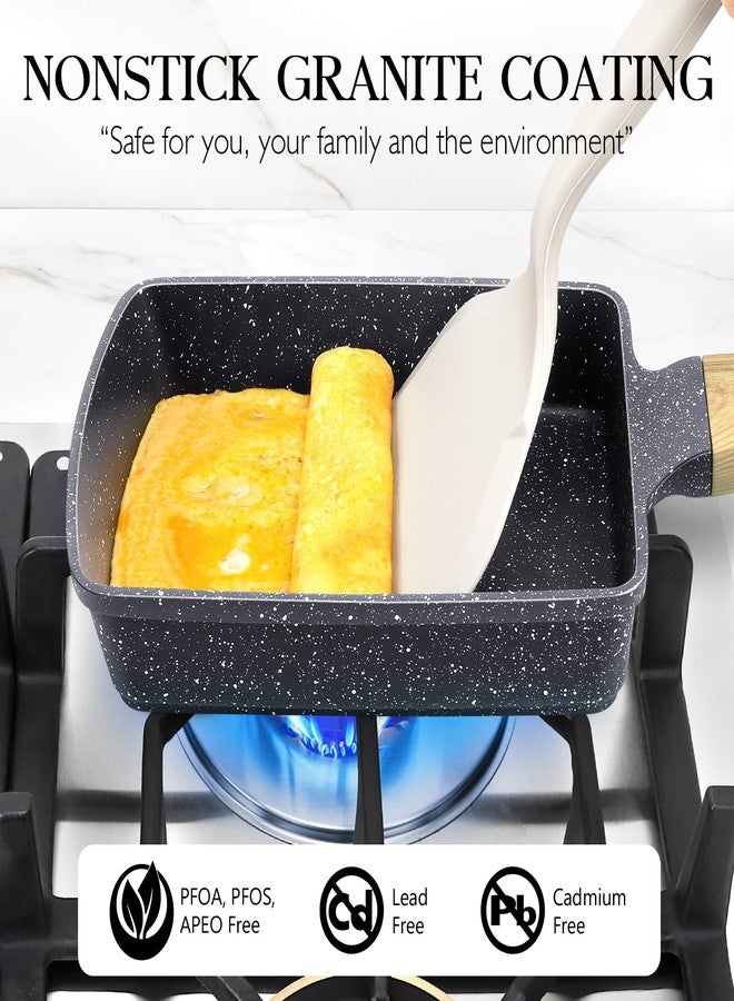 GiPP Japanese Omelette Pan, Tamagoyaki Egg Pan, Nonstick Egg Frying Pan, Rectangle Granite Cookware, PFOS & PFOA Free, Grey - Image 4