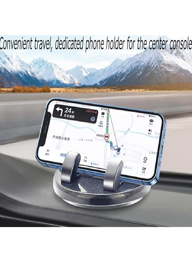 Beauenty New Car Interior Central Control Ornament 2-In-1 Multifunctional Car Phone Holder With 360° Rotation And Temporary Parking Night Light License Plate (Silver) - Image 2