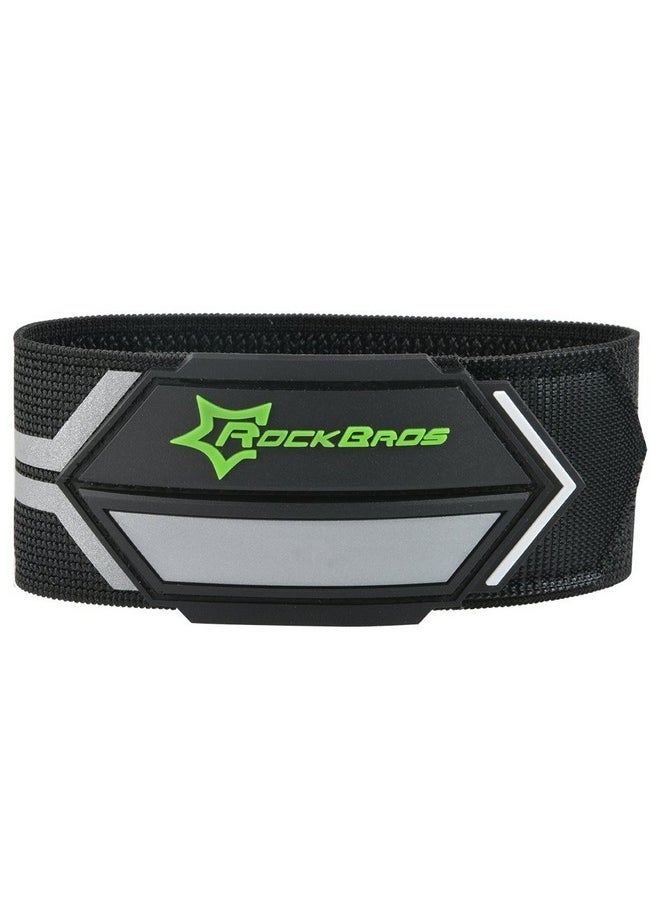 Rockbros Bike Pants Strap Bicycle Cycling Pants Cuff Band Reflective Wrist Ankle Bands For Outdoor Sports(2 Pcs) Black Silver  - Image 1