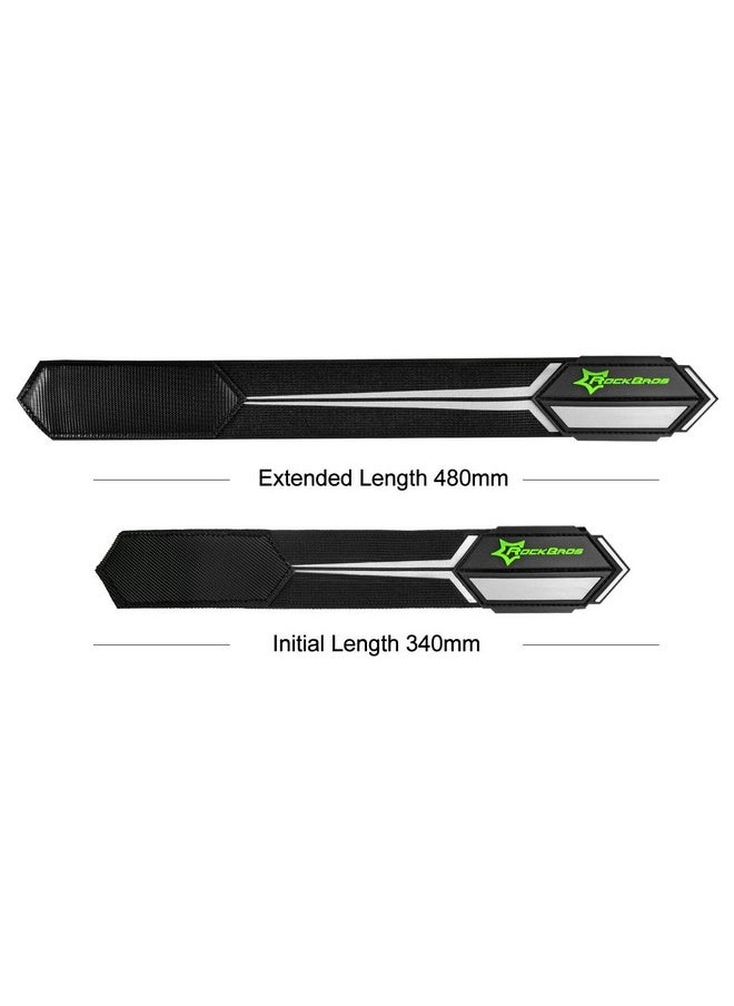 Rockbros Bike Pants Strap Bicycle Cycling Pants Cuff Band Reflective Wrist Ankle Bands For Outdoor Sports(2 Pcs) Black Silver  - Image 5