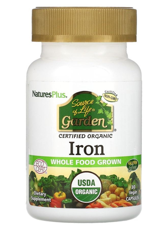 NaturesPlus Source of Life Garden Iron 30 Vegan Capsules 