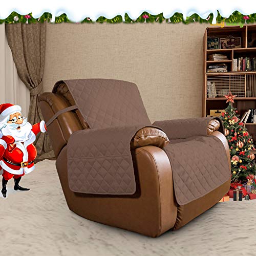 Easy-Going Oversized Recliner Cover Reversible Couch Cover Sofa Cover for Living Room Water Resistant Furniture Protector with Elastic Straps for Pets Dog (Oversized Recliner, Brown/Beige) - Image 2