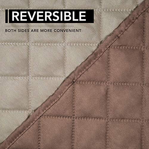 Easy-Going Oversized Recliner Cover Reversible Couch Cover Sofa Cover for Living Room Water Resistant Furniture Protector with Elastic Straps for Pets Dog (Oversized Recliner, Brown/Beige) - Image 5