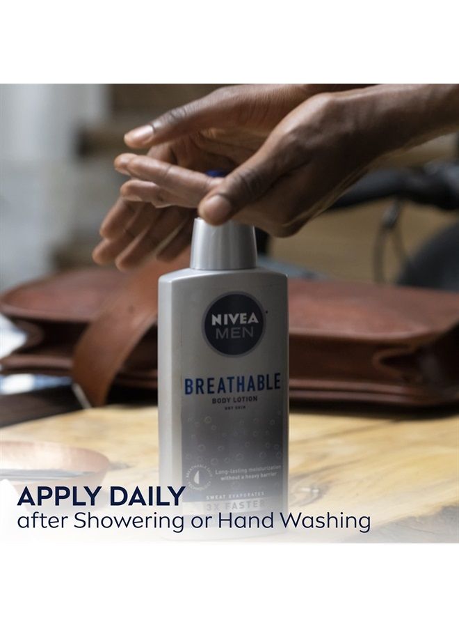 NIVEA MEN Breathable Body Lotion, 48 Hour Hydrating Lotion, Men's Lotion, 13.5 Fl Oz Bottle - Image 3