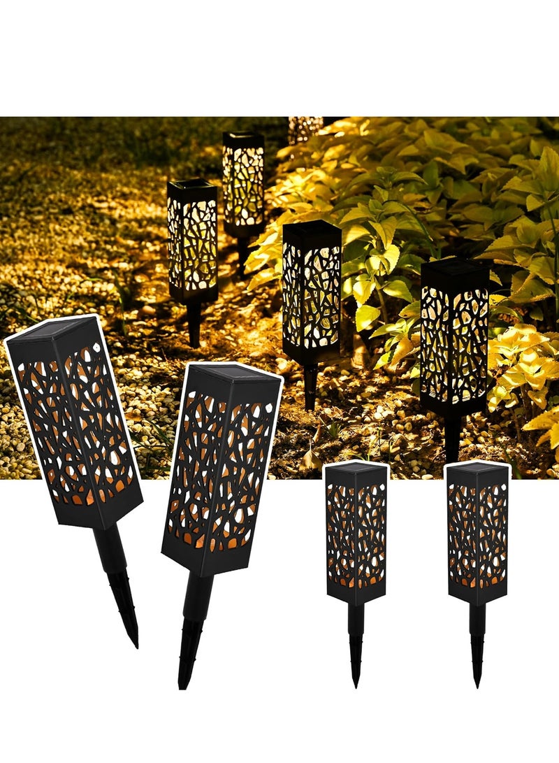 Loquat Garden Decor, Solar Outdoor Lights, Solar Lights Outdoor Waterproof for Garden Yard Patio Walkway Driveway Outside Decor 4 Pack Black - Image 1