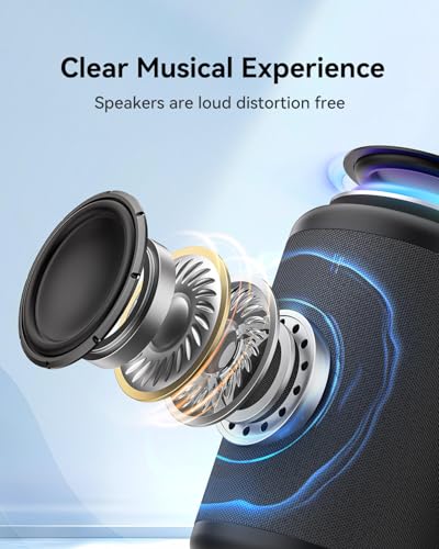 LENRUE Small Portable Bluetooth Speaker with Lights TWS Stereo Surround Sound Type C Powered Bluetooth 53 AUX TF Card Input Wireless for Outdoor Home Coolest Gifts - Image 3
