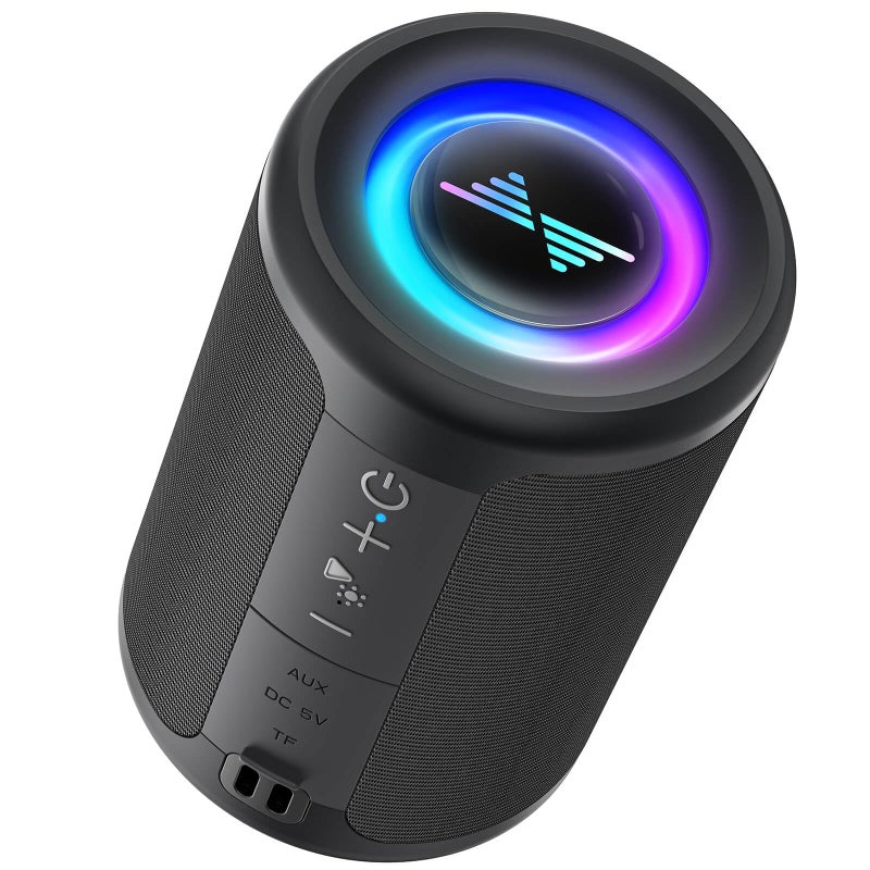 LENRUE Small Portable Bluetooth Speaker with Lights TWS Stereo Surround Sound Type C Powered Bluetooth 53 AUX TF Card Input Wireless for Outdoor Home Coolest Gifts - Image 2