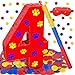 Lcoor Dog Paw 4th Birthday Decorations Dog Paw Printing Number 4 Piata with Blindfold Stick and Confetti for Red Dog Paw Birthday Party Supplies 4th - Image 2