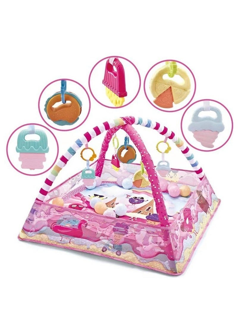 ASIV Baby Play Mat with 4 Detachable Hanging Toys – Large Crawling Mat for Newborns, Infants & Toddlers – Soft Floor Activity Gym for Boys & Girls  - Image 1