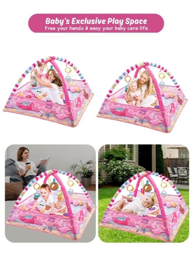 ASIV Baby Play Mat with 4 Detachable Hanging Toys – Large Crawling Mat for Newborns, Infants & Toddlers – Soft Floor Activity Gym for Boys & Girls  - Image 2