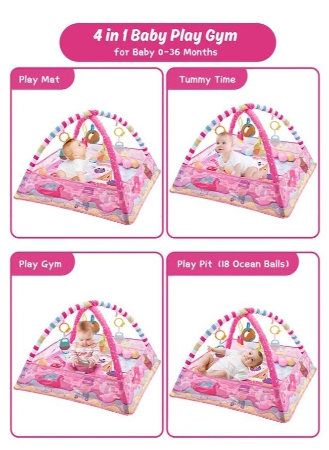 ASIV Baby Play Mat with 4 Detachable Hanging Toys – Large Crawling Mat for Newborns, Infants & Toddlers – Soft Floor Activity Gym for Boys & Girls  - Image 3