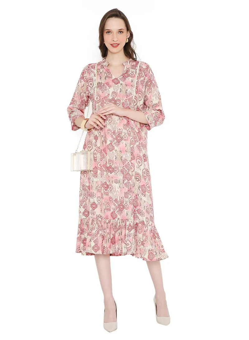 هانا آند سارا UNIQUE PRINTED CASUAL STYLED SHORT ARABIC KAFTAN JALABIYA DRESS