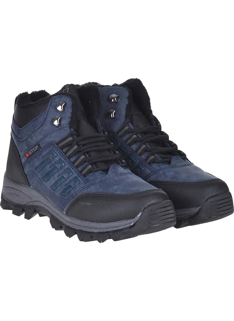 X Step X6 Navy Blue Thermal Shearling Winter Men's Boots