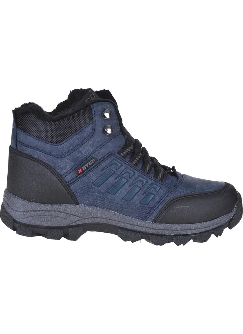 X Step X6 Navy Blue Thermal Shearling Winter Men's Boots