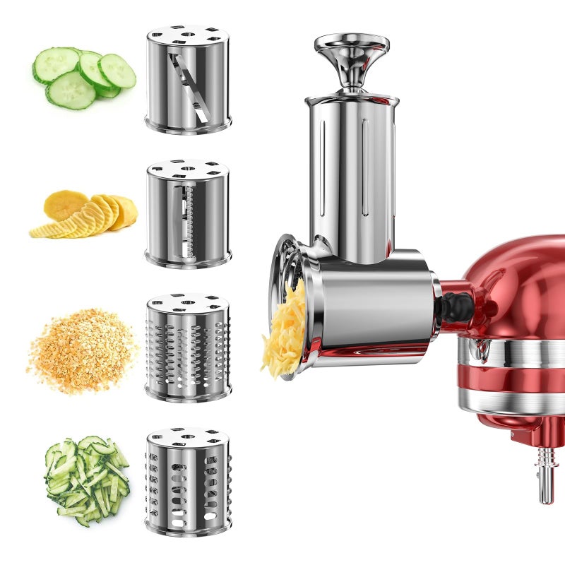 XINCAN Slicer Shredder Attachment for KitchenAid Stand Mixer with 4 Blades, Cheese Grater Attachment, Fresh Prep Slicer, Bigger Vegetable Salad Maker Accessories for Kitchenaid - Image 1