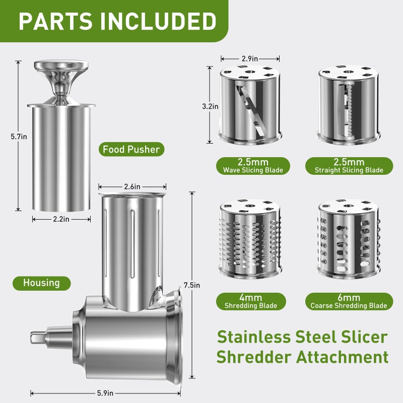 XINCAN Slicer Shredder Attachment for KitchenAid Stand Mixer with 4 Blades, Cheese Grater Attachment, Fresh Prep Slicer, Bigger Vegetable Salad Maker Accessories for Kitchenaid - Image 4