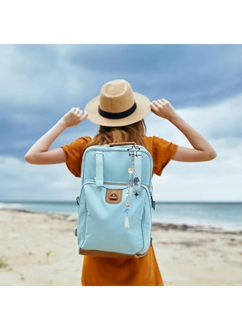 Luckam Cute Jellyfish Keychain, Aesthetic Y2K Keyring, Stylish Kawaii Accessories for Handbag, Backpack, Purse or Bag, Durable Charm for Keys or Decor, Blue Ocean Sea Color, Good Gift for Teens, Women - Image 4