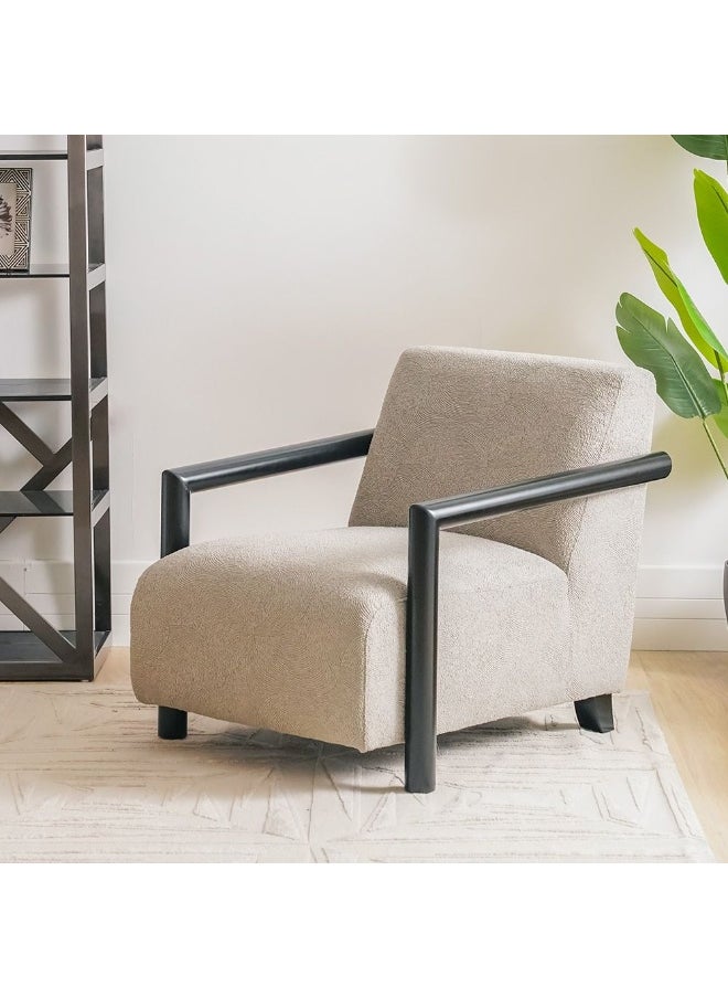 DANUBE HOME Mitos 1 Seater Fabric Sofa Armchair Modern Design Single Seater Accent Chair Comfortable Living Room Furniture L74Xw94Xh77Cm - Grey  - Image 1
