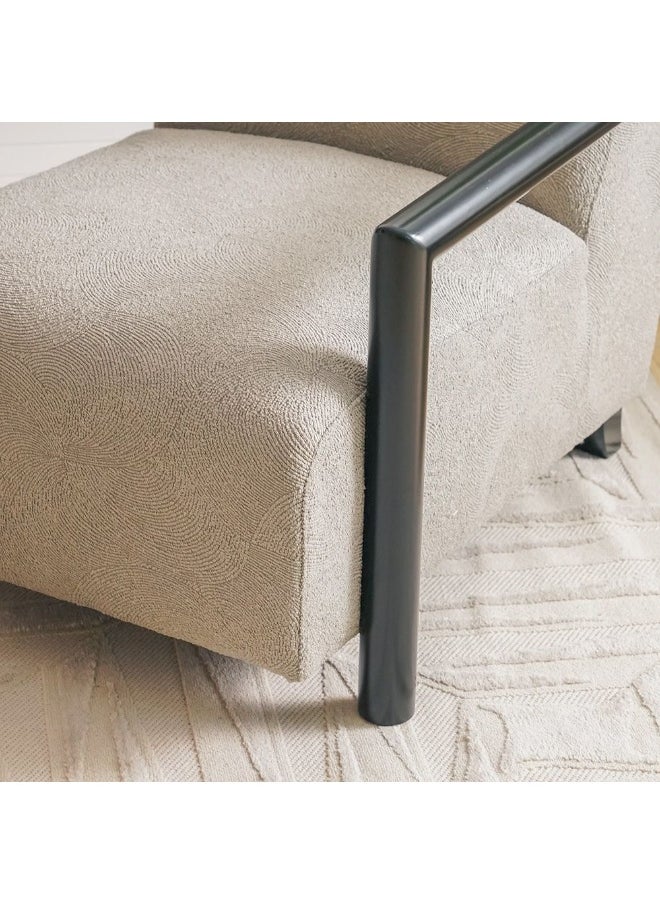DANUBE HOME Mitos 1 Seater Fabric Sofa Armchair Modern Design Single Seater Accent Chair Comfortable Living Room Furniture L74Xw94Xh77Cm - Grey  - Image 3