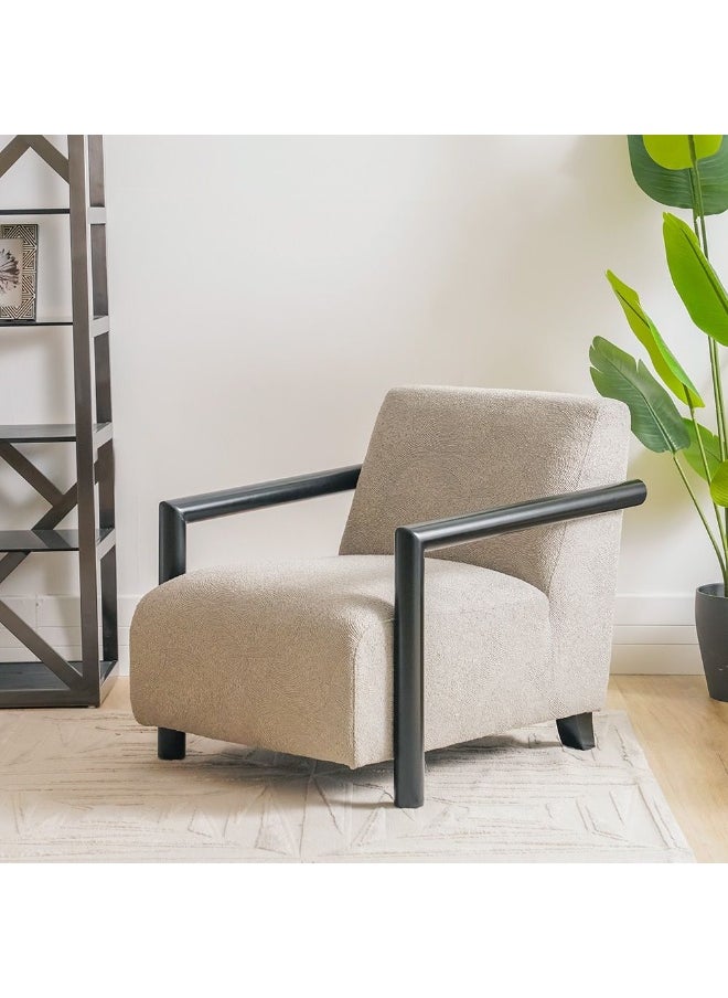 DANUBE HOME Mitos 1 Seater Fabric Sofa Armchair Modern Design Single Seater Accent Chair Comfortable Living Room Furniture L74Xw94Xh77Cm - Grey  - Image 4