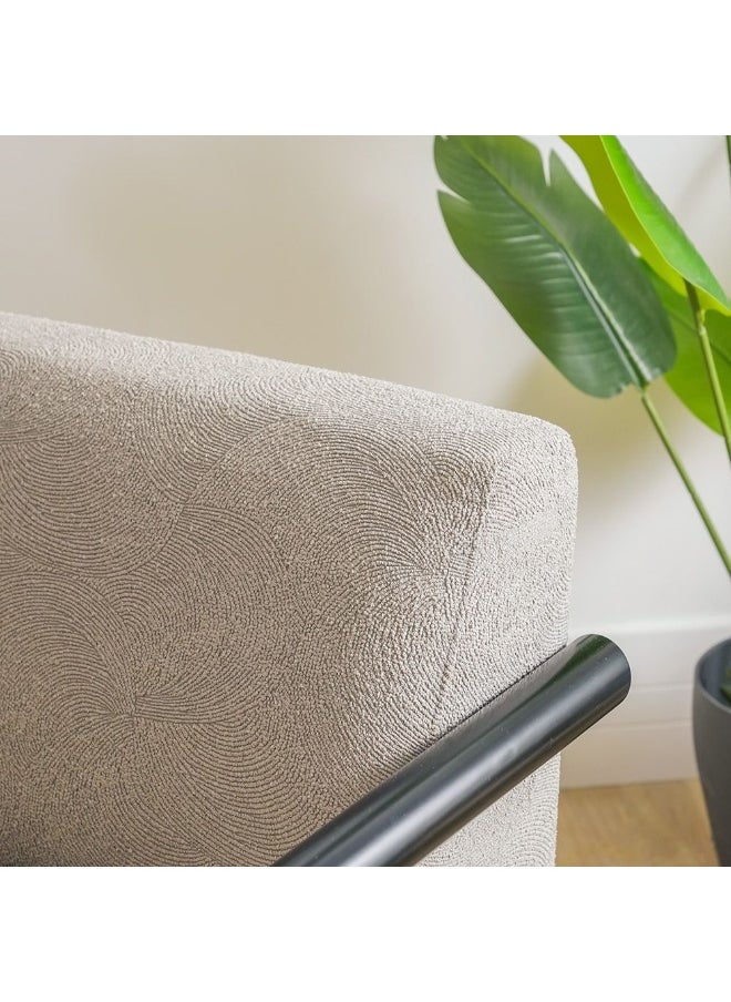 DANUBE HOME Mitos 1 Seater Fabric Sofa Armchair Modern Design Single Seater Accent Chair Comfortable Living Room Furniture L74Xw94Xh77Cm - Grey  - Image 2