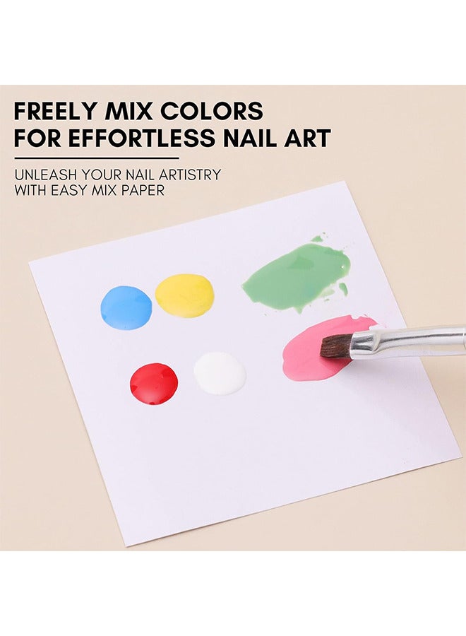 100 قطعة طلاء الأظافر خلط لوحة الأوراق ، يمكن التخلص منها جل الفن الرسم المحمول ماكياج أداة اللوازم مسمار جل خلط أداة مسمار اللوازم صالون المنزل - Image 2