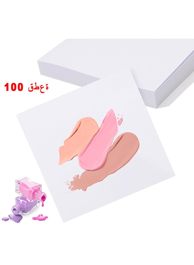 100 قطعة طلاء الأظافر خلط لوحة الأوراق ، يمكن التخلص منها جل الفن الرسم المحمول ماكياج أداة اللوازم مسمار جل خلط أداة مسمار اللوازم صالون المنزل - Image 1