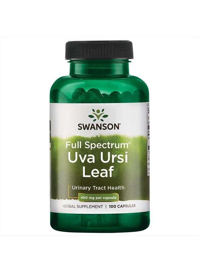 SWANSON Uva Ursi Leaf 450 Milligrams 100 Capsules - Image 1
