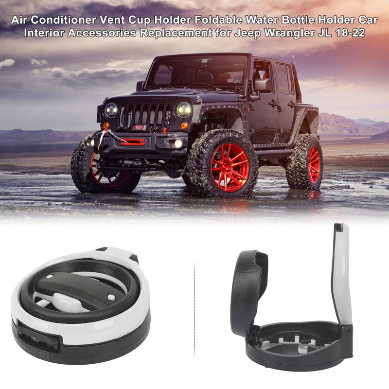 Air Conditioner Vent Cup Holder Foldable Water Bottle Holder Car Interior Accessories Replacement for Jeep Wrangler JL 18-22 - Image 5
