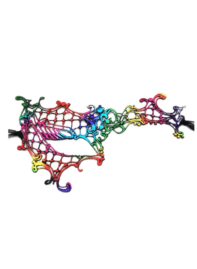 إسكدنيا 5 PCS Masquerade Party Prom Lace Cut Out Eye Mask - Image 2