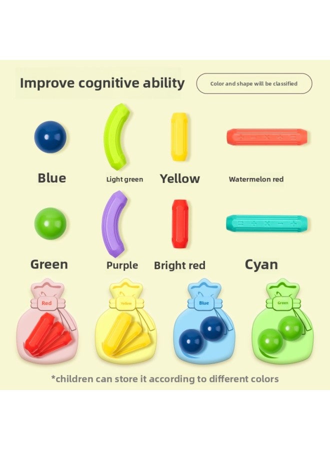 Variety Magnetic Stick Boys And Girls 2-year-old Baby Intelligence Puzzle 6 Children's Puzzle Building Blocks Assembled Magnet Toy-Color:Pure 36-piece Set  - Image 3