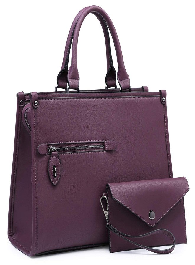 داسين حقائب داسين النسائية، حقائب ساتشيل، حقيبة يد علوية، حقيبة كتف مع محفظة متناسقة (بنفسجي) - Image 1