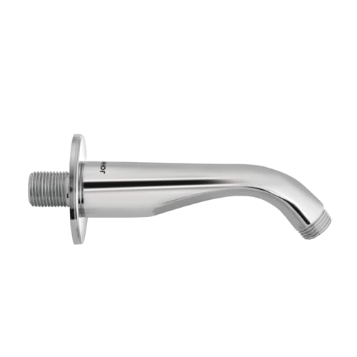 Johnson Bathrooms Johnson Round Shower Arm 6 inches long with wall flange | Brass Material | Anti-Corrosion Shower Holder for Overhead Showers | 2 Year Warranty (S0023C - Chrome) - Image 1