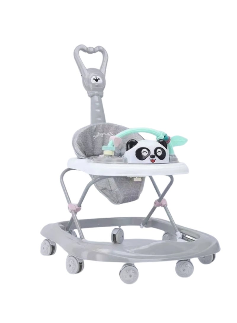 ماس مشاية أطفال 3 في 1 مشاية مستديرة للأطفال مع مقبض دفع للوالدين مع صينية وشريط ألعاب موسيقية متعددة الوظائف وقابلة للتعديل تناسب الصغار من سن 6 إلى 18 شهرًا - Image 2