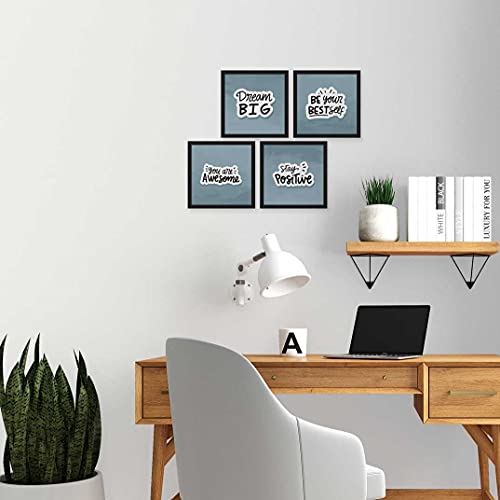 ArtX Paper Motivational Quote Dream Big Wall Art Painting, Framed Paintings For Home Office Decor 20 X 20 inches (Combined), 10.0 X 10.0 each, Multicolor Posters With Frame, Set of 4 - Image 4