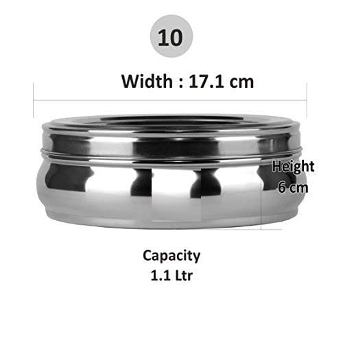 RJ kitchenware Store Stainless Steel Belly Shape Masala Spice BoxDabbaOrganiser with See Through Lid with 7 Containers and Small Spoon - Image 3
