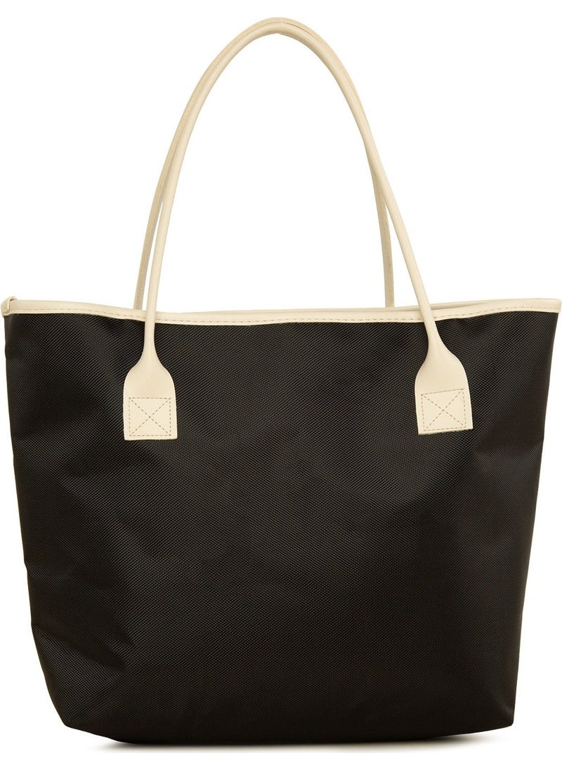 Bagmori Black Printed Leather Garnished Tote Bag  - Image 3