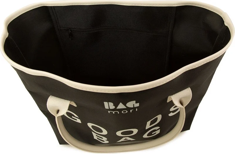 Bagmori Black Printed Leather Garnished Tote Bag