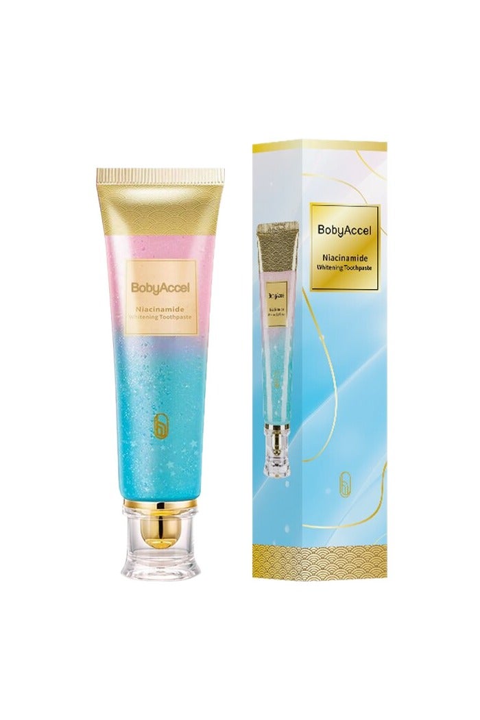 BodyAccel معجون أسنان نياسيناميد للتبييض، معجون أسنان نياسيناميد، معجون أسنان بودي أكسيل، معجون أسنان ثلاثي التبييض لإزالة البقع طبيعي لطيف، نفس منعش - Image 1