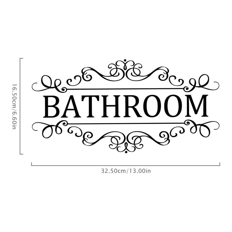FlyWallD DIY Removable Bathroom Sign Door Decal Accessories Wall Sticker Home Decor (Bathroom) - Image 2