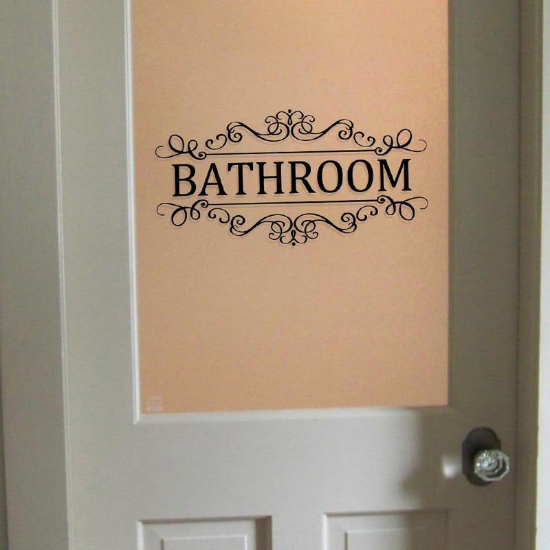 FlyWallD DIY Removable Bathroom Sign Door Decal Accessories Wall Sticker Home Decor (Bathroom) - Image 3
