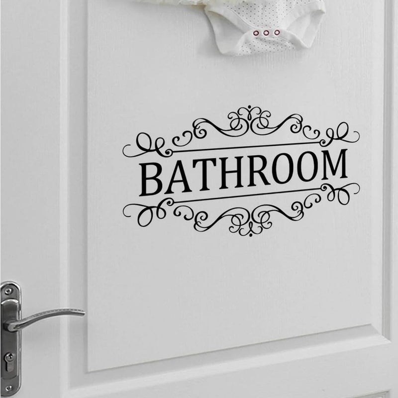 FlyWallD DIY Removable Bathroom Sign Door Decal Accessories Wall Sticker Home Decor (Bathroom) - Image 4