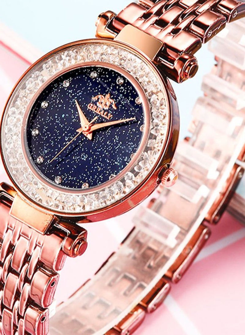 NIBEMINENT women Rhinestone Decor Alloy Analog Watch NSSB037009974 - Image 2