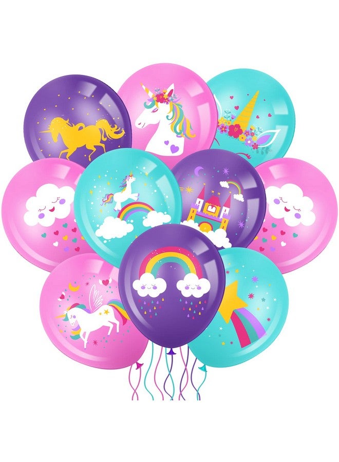 Aoriher 45 Pcs Latex Balloon for Unicorn Birthday Party - Pastel Rainbow Balloon Arch Kit, Column Garlands for Girl's Birthday, Baby Shower Decoration Supplies 12'' - Image 1