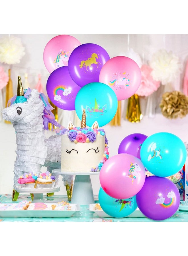 Aoriher 45 Pcs Latex Balloon for Unicorn Birthday Party - Pastel Rainbow Balloon Arch Kit, Column Garlands for Girl's Birthday, Baby Shower Decoration Supplies 12'' - Image 5